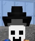 Pixel character wearing a black top hat