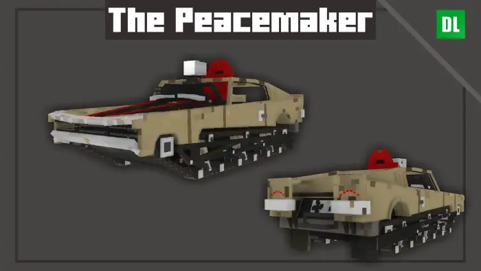 Blocky wasteland car called The Peacemaker