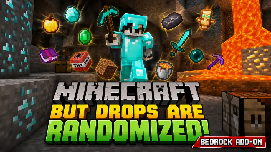 Thumbnail: Minecraft but items drop are randomize