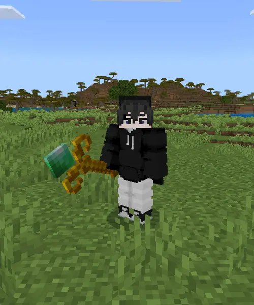Companion character holding a large staff