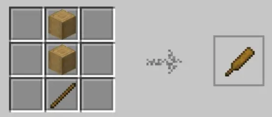 Wooden club crafting recipe grid