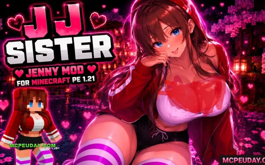 Thumbnail: JJ Sister Jenny Mod (26.x, 1.21) – MCPE/Bedrock Mod