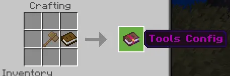 Crafting a Tools Config book with hammer and book