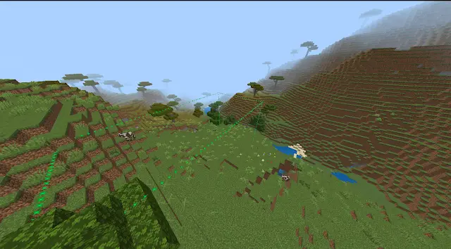 Green 3D land claim borders on grassy hills