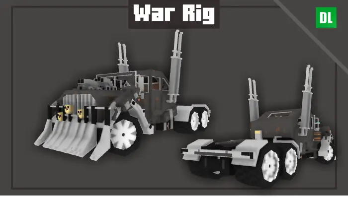 Blocky wasteland war rig vehicles