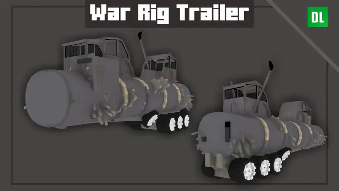 Rusty war rig trailer vehicle model