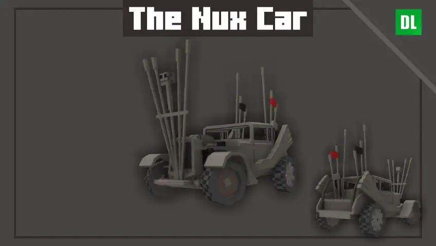 Rusty wasteland hot rod with tall pipes