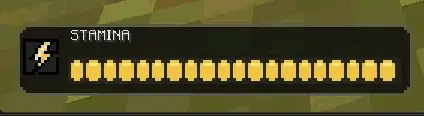 Stamina bar with yellow segments displayed