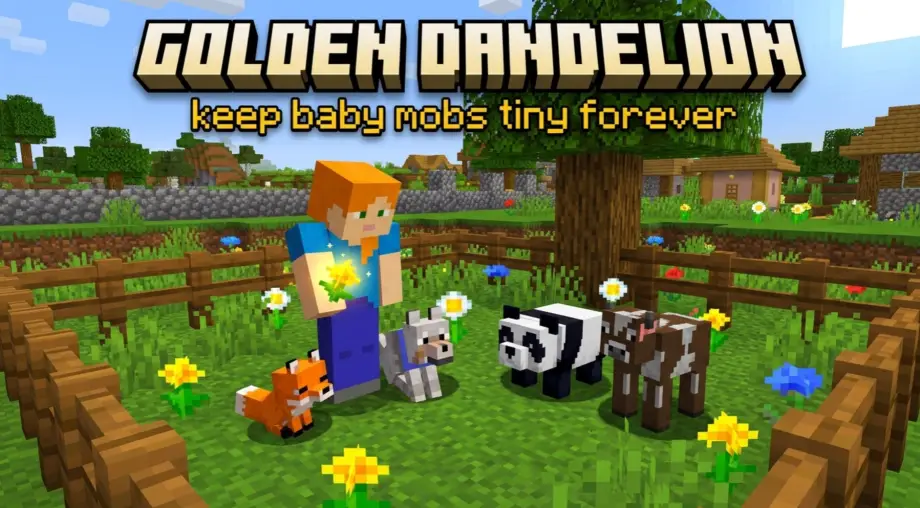 Thumbnail: Golden Dandelion in Minecraft Bedrock: How to Craft and Use It
