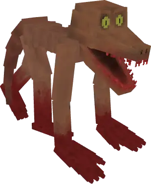 Creepy cave creature with glowing eyes
