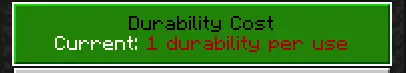 Durability cost 1 per use displayed