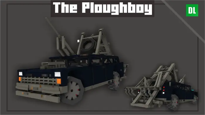 Rusty armored car with plow attachments
