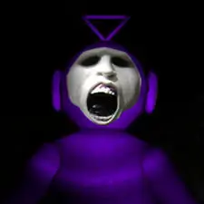 Purple creature with a scary, open mouth