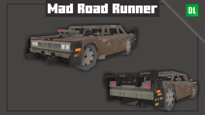 Rusted hot rod car with wasteland style