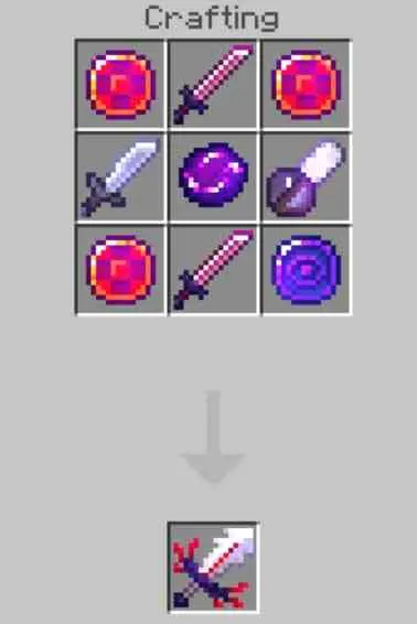 Sword crafting recipe with rare items