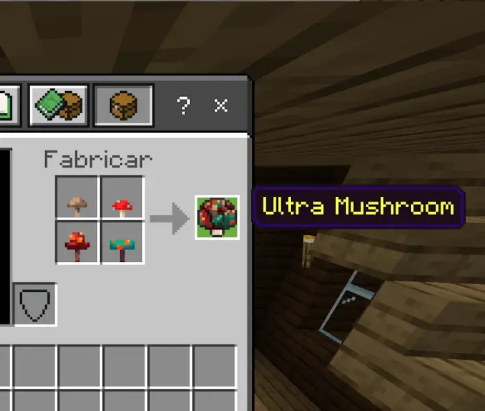 Ultra Mushroom crafting recipe shown.