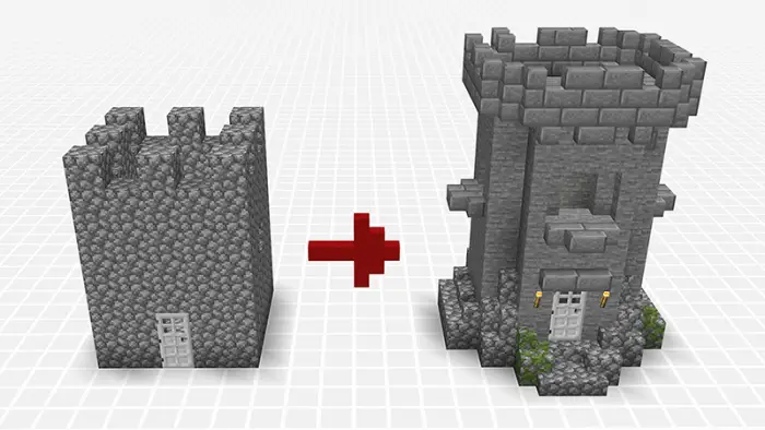 Simple stone tower upgraded with mini blocks