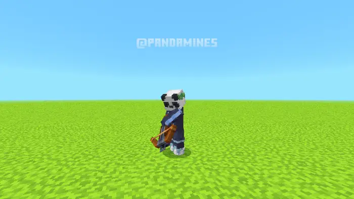 Panda-themed 3D layered skin on grass.