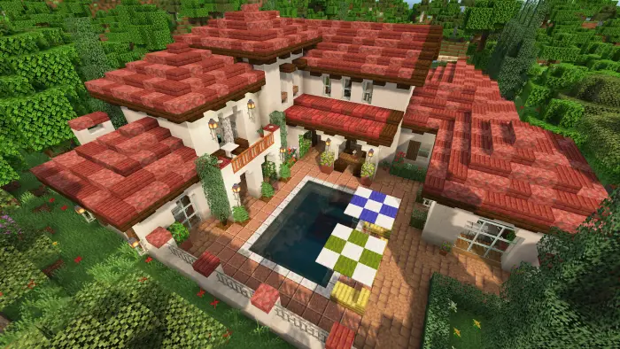 Spanish villa with courtyard and pool