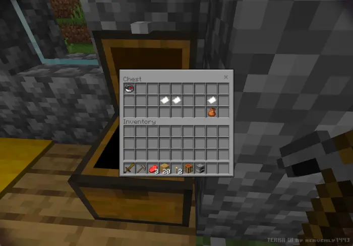 Modern brutalist chest inventory interface