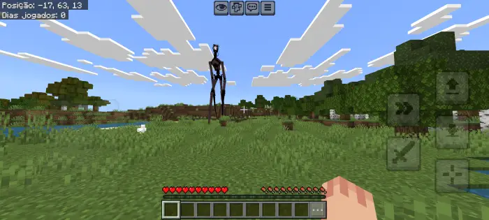 Tall hostile creature in grassy forest biome