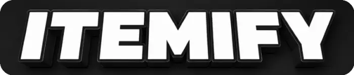 Bold 3D ITEMIFY text on black background