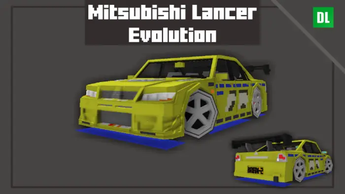 Yellow Mitsubishi Lancer Evolution car mod