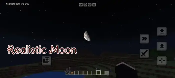 Realistic moon texture in night sky
