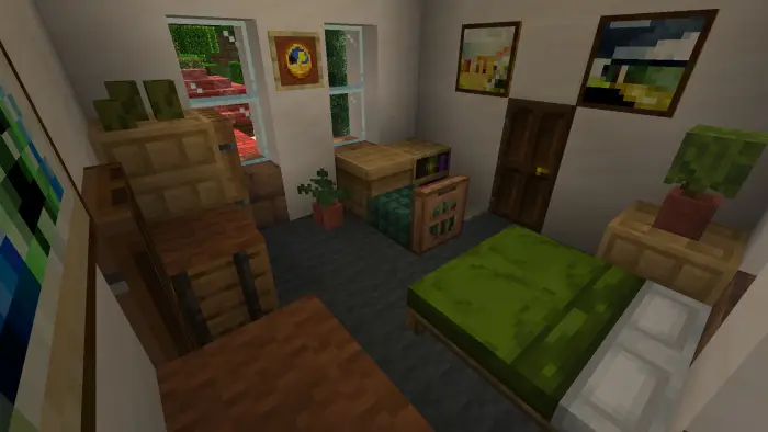 Cozy, detailed villa bedroom with decor