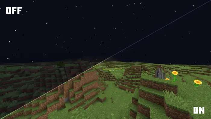 Night vision shader split view onoff