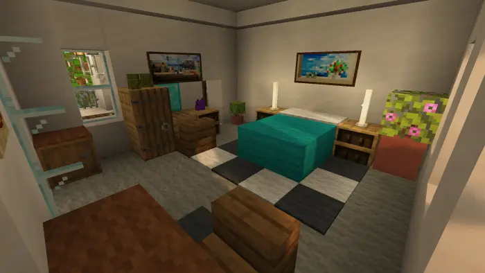 Modern villa bedroom with stylish decor