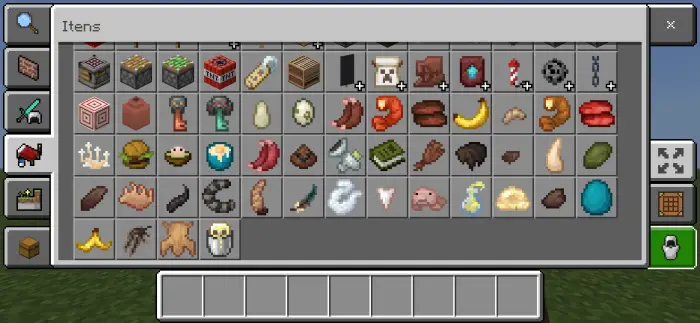 Inventory with custom mob items and eggs