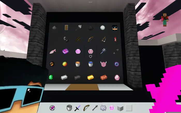 Pink-themed PvP items and short sword