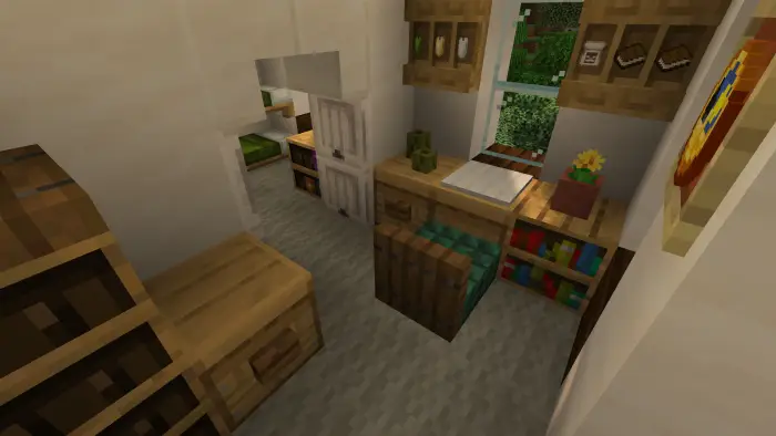 Cozy study nook with bookshelves and desk