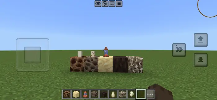 Various custom mobs on different blocks