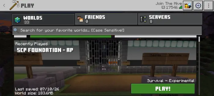 SCP map selection screen with containment gate