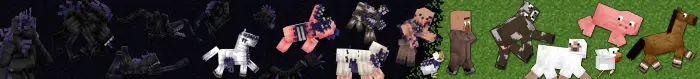 Infected and normal animals side by side