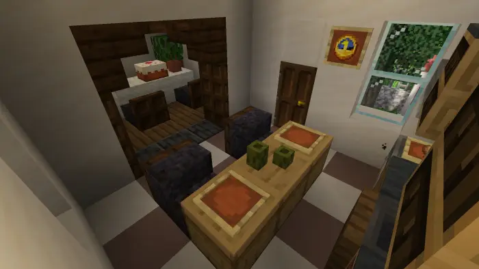 Cozy villa dining area with table settings