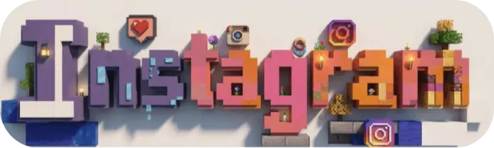 ALT Blocky Instagram text with game icons
