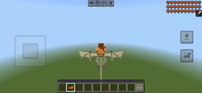 Player flying on a winged creature in-game