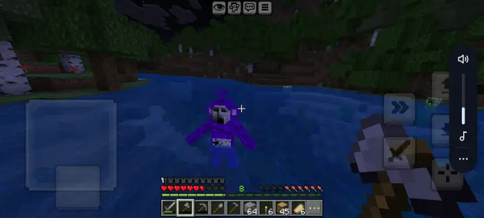Purple monster chases player at night