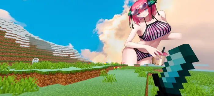 Anime skybox with Nino Nakano in-game