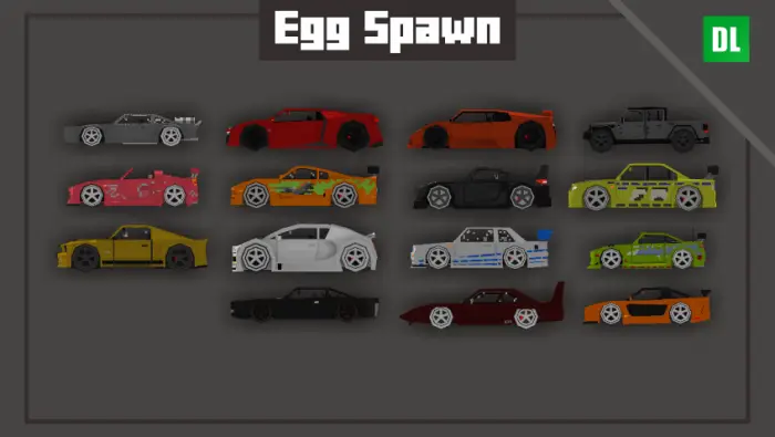 Sixteen custom sports cars in various colors