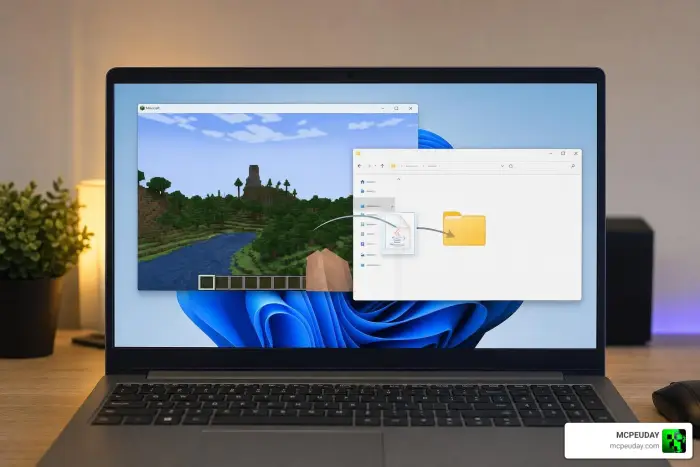 Laptop showing game mod installation process