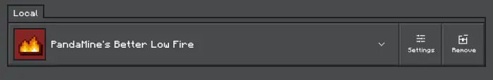 ALT Low fire texture pack selected menu