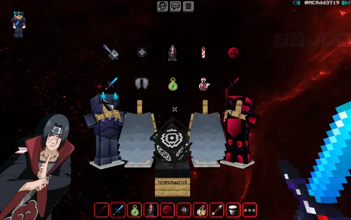 Akatsuki-themed PvP texture pack display