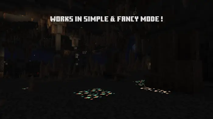 Glowing ores illuminate a dark cave floor.