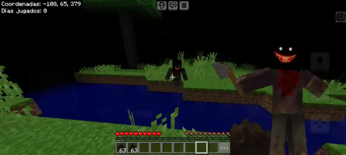 Two creepy lumberjack creatures at night