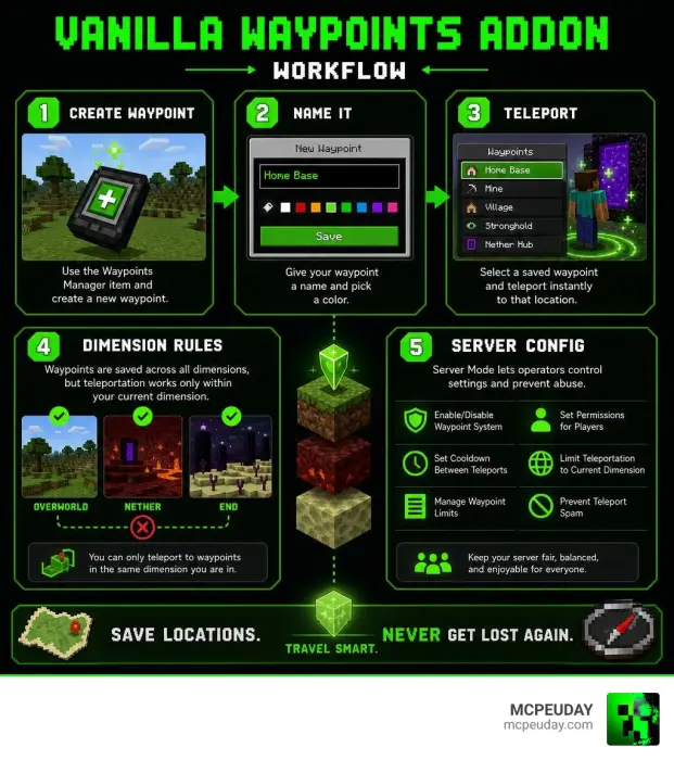 Addon workflow steps for waypoints mod.