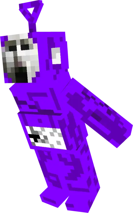 Pixelated purple creature with gaping mouth